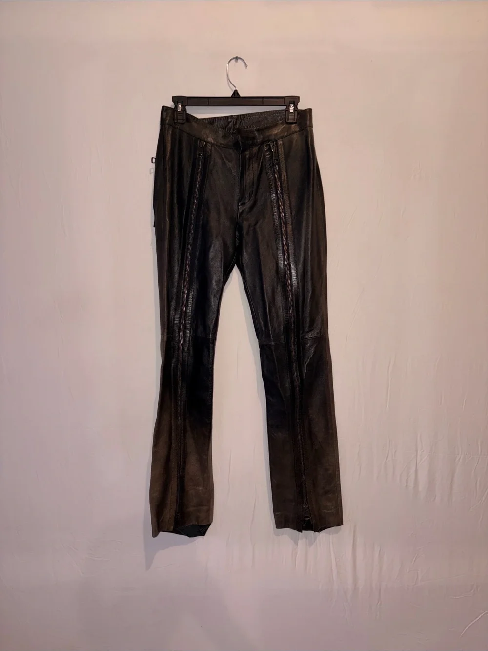 GUCCI Men's Tom Ford Runway 2001 Leather Zipper Pants Size 42